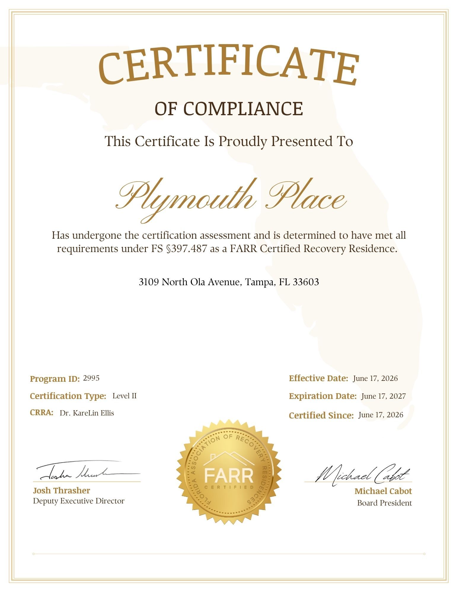 Plymouth Place Sober Living — men's sober living home in Tampa, Florida