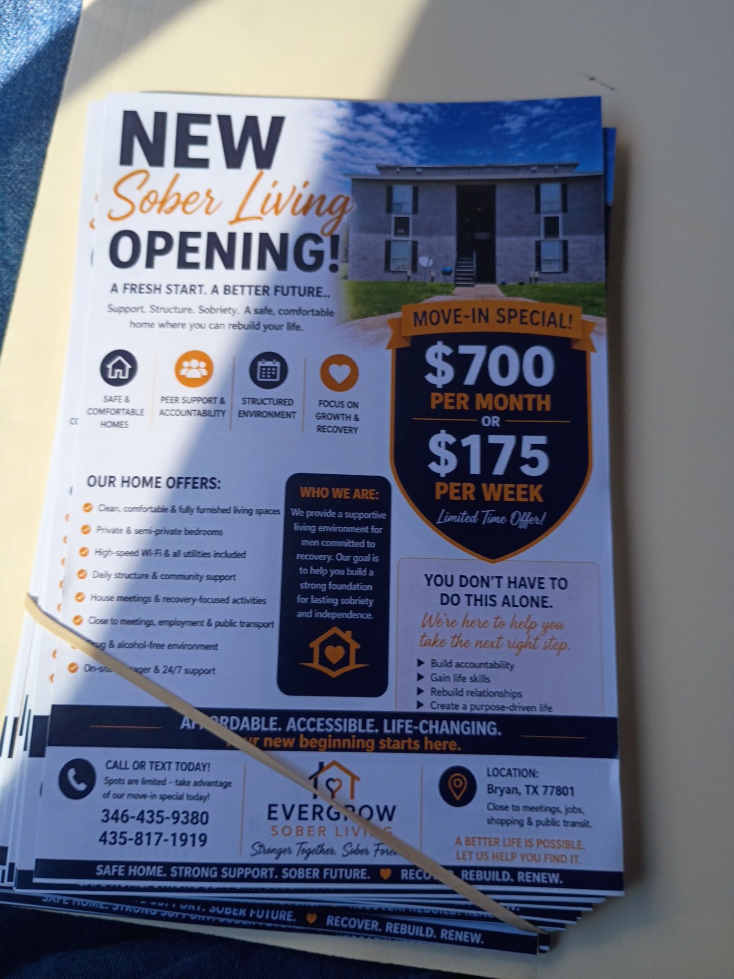 Evergrow sober living — sober living home in Bryan, Texas