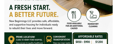 New beginnings living llc — Detroit, Michigan New beginnings living llc — sober living home in Detroit, Michigan