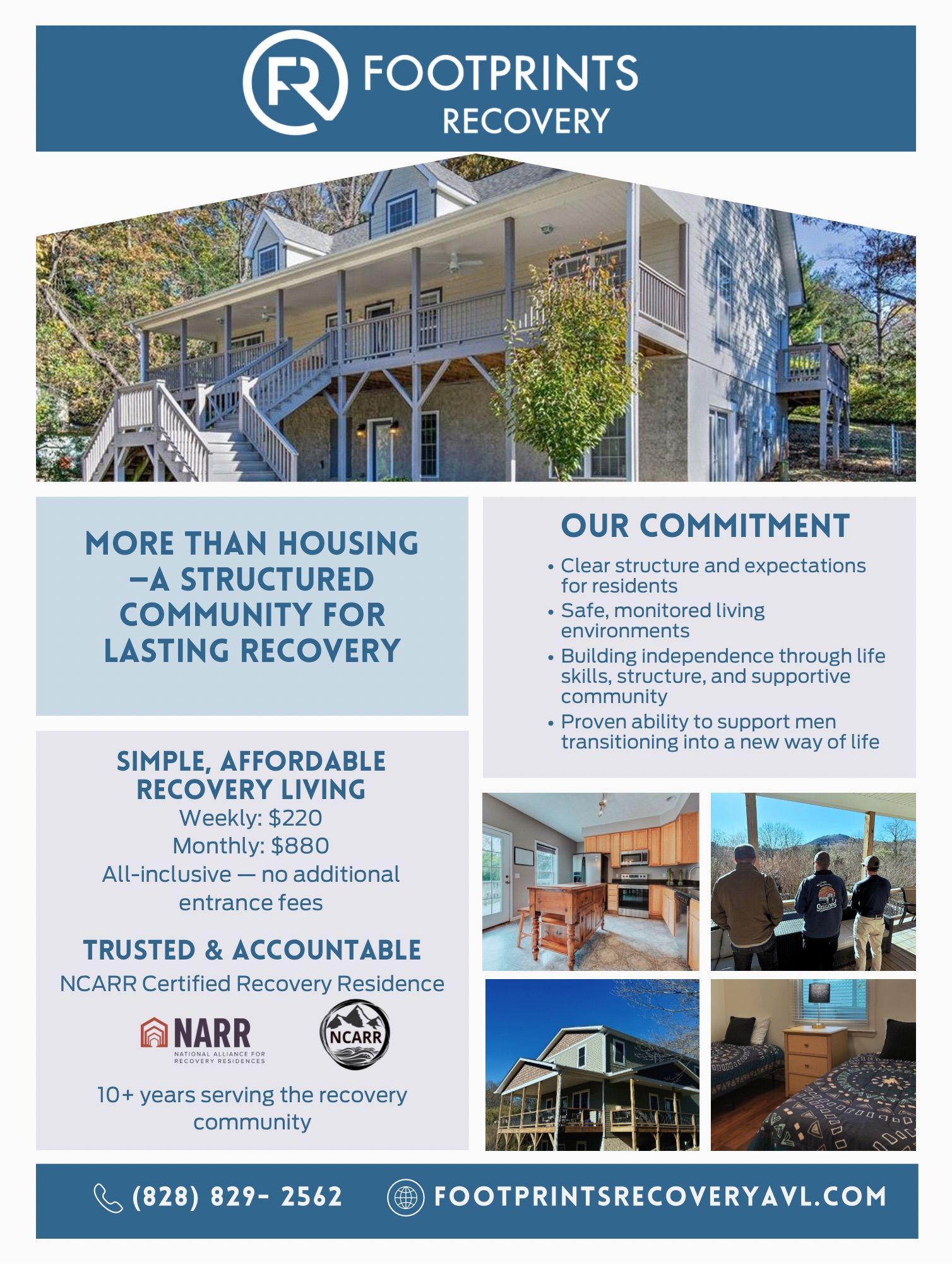 Footprints Recovery Residence — men's sober living home in Asheville, North Carolina